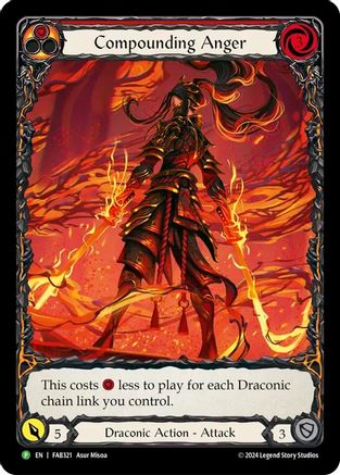 Compounding Anger (Extended Art) (FAB321) Rainbow Foil - Flesh and Blood: Promo Cards