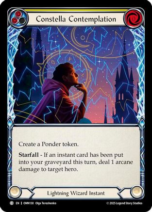 Constella Contemplation (Yellow) (OMN130) Rainbow Foil - Omens of the Third Age