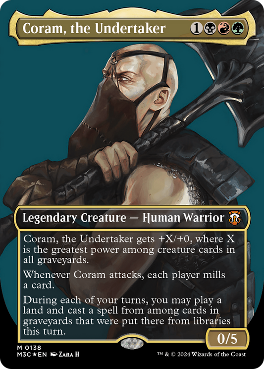 Coram, the Undertaker (Borderless) (138) Ripple Foil - Commander: Modern Horizons 3