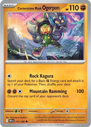 Cornerstone Mask Ogerpon (111) Reverse Holofoil - Destined Rivals