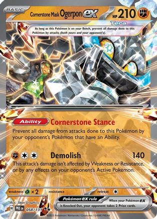 Cornerstone Mask Ogerpon ex (58) Holofoil - Prismatic Evolutions