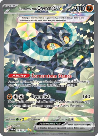 Cornerstone Mask Ogerpon ex (Alternate Full Art) (215) Holofoil - Twilight Masquerade