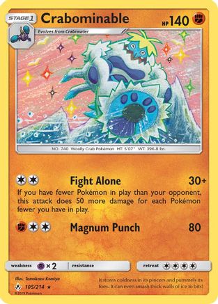 Crabominable (105) Reverse Holofoil - Unbroken Bonds