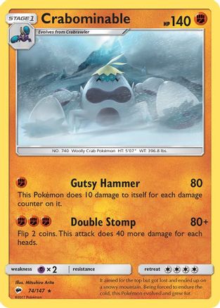 Crabominable (74) Reverse Holofoil - Burning Shadows