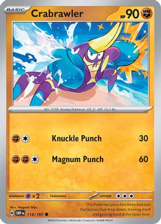 Crabrawler (114) Reverse Holofoil - Obsidian Flames