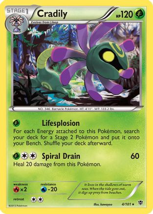 Cradily (4) Reverse Holofoil - Plasma Blast