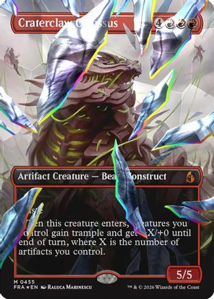 Craterclaw Colossus (Borderless Shattered Mirror) (455) Facet Foil - Reality Fracture
