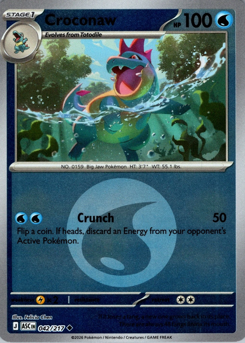 Croconaw (Energy Symbol Pattern) (42) Reverse Holofoil - Ascended Heroes