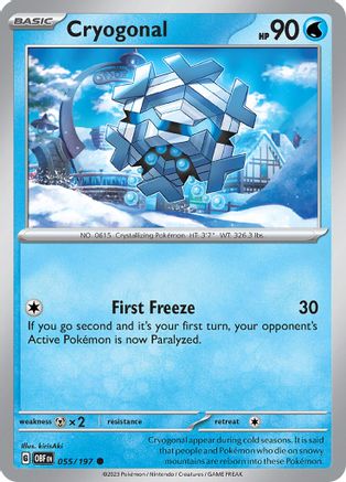 Cryogonal (55) Reverse Holofoil - Obsidian Flames