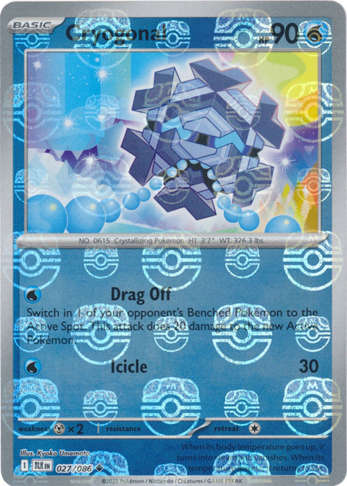 Cryogonal (Master Ball Pattern) (27) Reverse Holofoil - Black Bolt