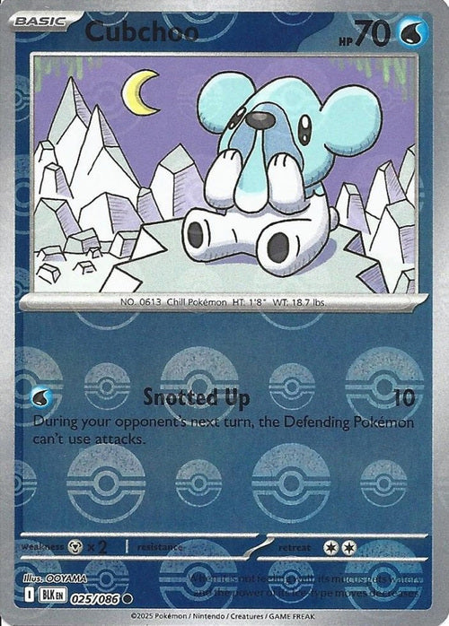 Cubchoo (Poke Ball Pattern) (25) Reverse Holofoil - Black Bolt