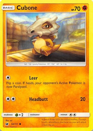 Cubone (52) Reverse Holofoil - Crimson Invasion