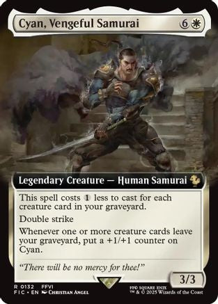 Cyan, Vengeful Samurai (Extended Art) (132) Foil - Commander: FINAL FANTASY