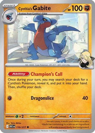 Cynthia's Gabite (110) Reverse Holofoil - Ascended Heroes