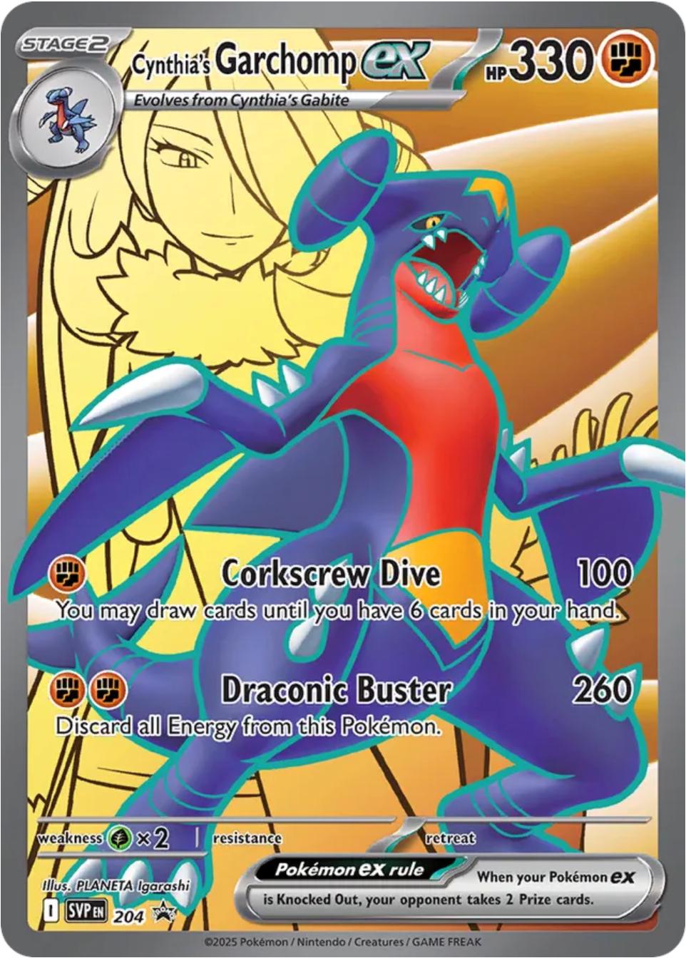 Cynthia's Garchomp ex (Full Art) (204) Holofoil - Black Star Promos