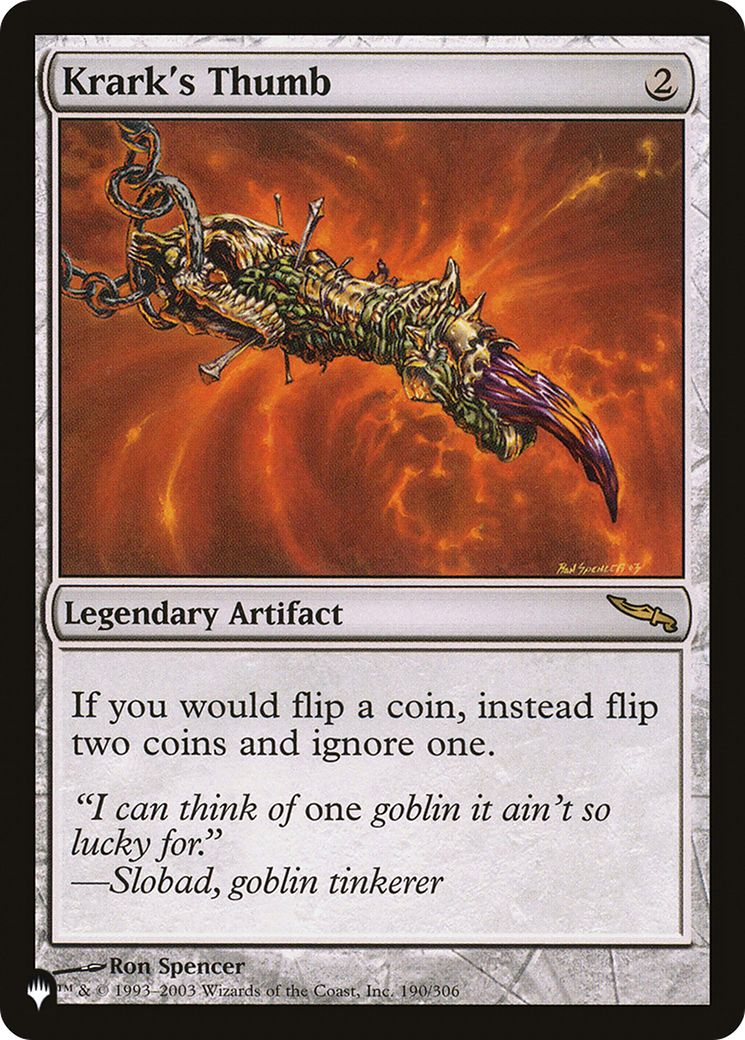 Krark's Thumb (MRD-190) - The List