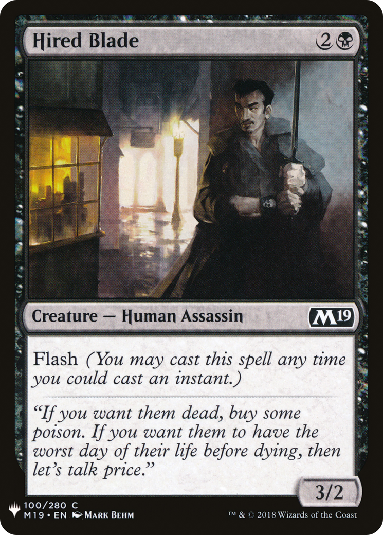 Hired Blade (M19-100) - The List