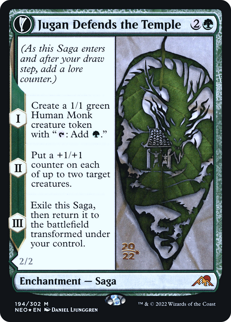 Jugan Defends the Temple // Remnant of the Rising Star (194s) Foil - Kamigawa: Neon Dynasty Promos