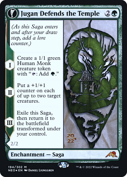 Jugan Defends the Temple // Remnant of the Rising Star (194s) Foil - Kamigawa: Neon Dynasty Promos