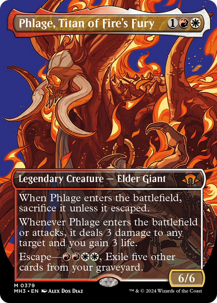 Phlage, Titan of Fire's Fury (Borderless) (379) Foil - Modern Horizons 3