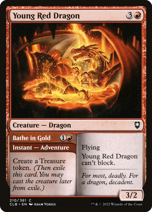Young Red Dragon // Bathe in Gold [Commander Legends: Battle for Baldur's Gate] Foil