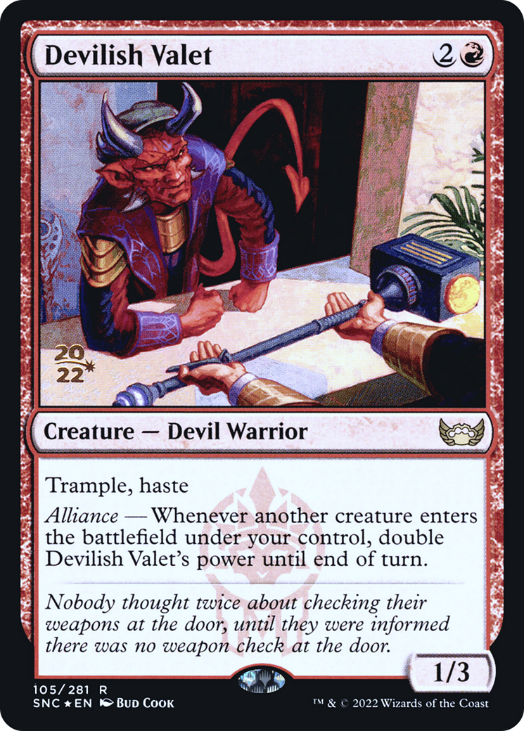 Devilish Valet (105s) Foil - Streets of New Capenna Promos
