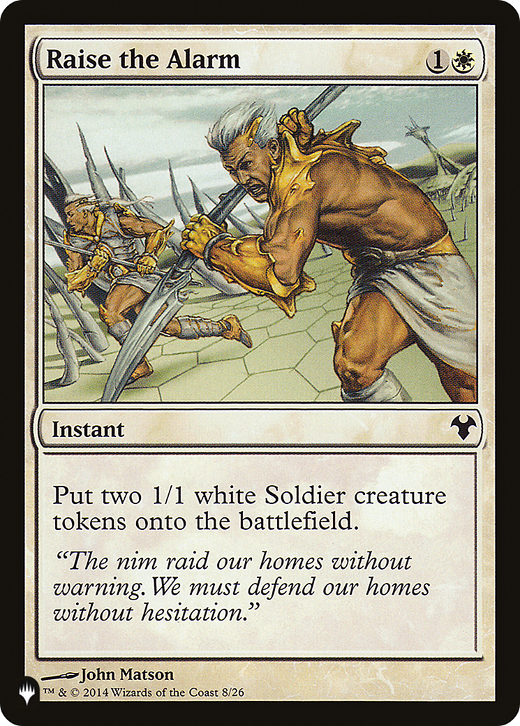 Raise the Alarm (MD1-8) - The List