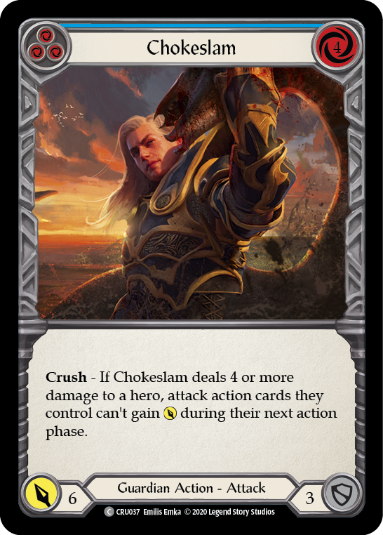 Chokeslam (Blue) [CRU037] (Crucible of War)  1st Edition Rainbow Foil | Silver Goblin