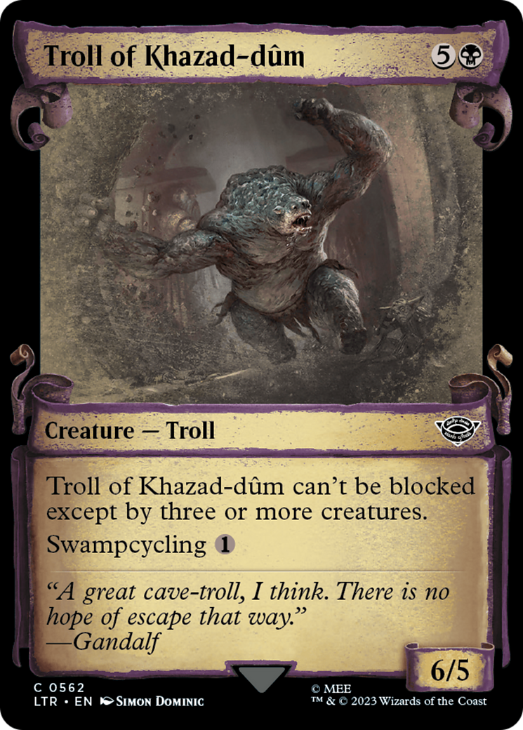 Troll of Khazad-dum (Showcase Scrolls) (Showcase) (562) Foil - The Lord of the Rings: Tales of Middle-earth