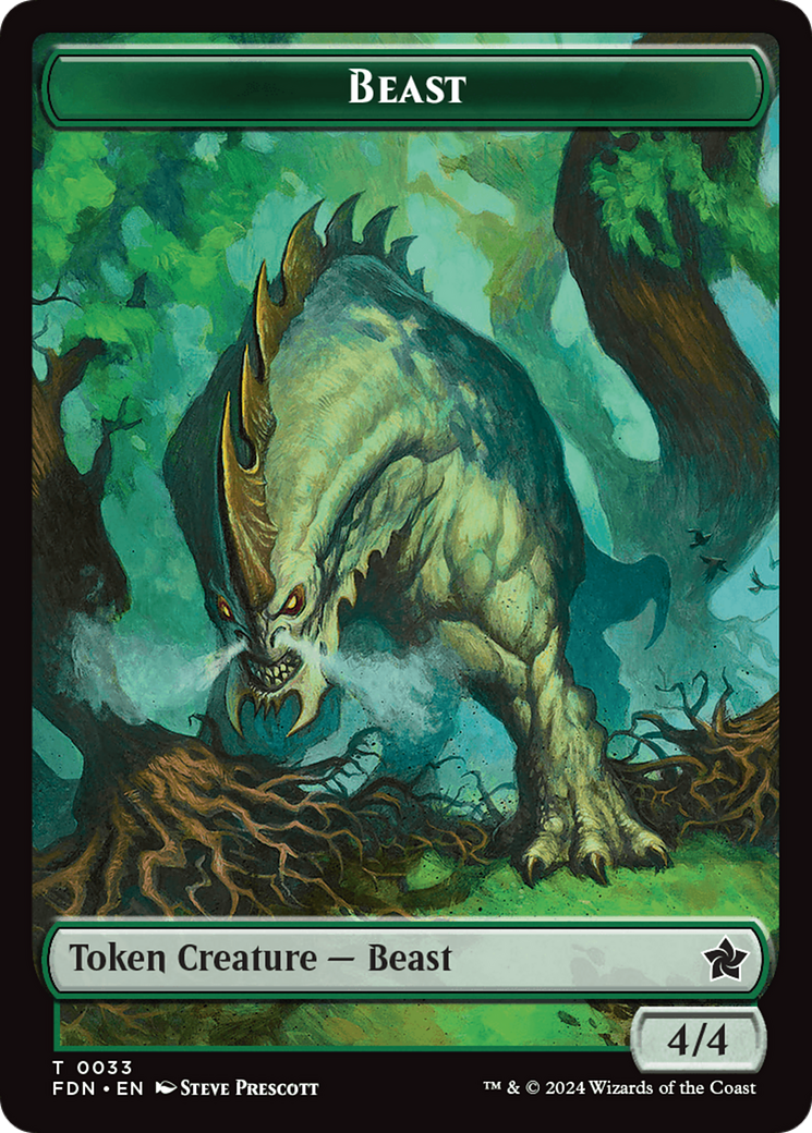 Dog // Beast (0033) Double-Sided Token [Foundations Tokens] | Silver Goblin