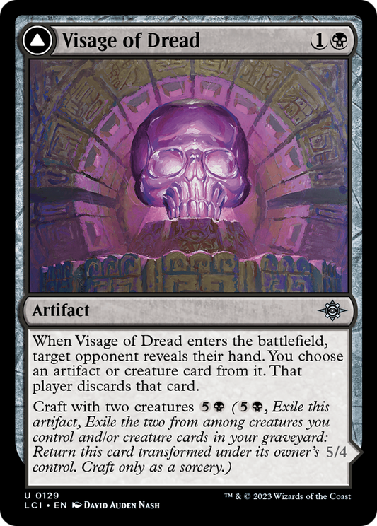 Visage of Dread // Dread Osseosaur [The Lost Caverns of Ixalan] Foil