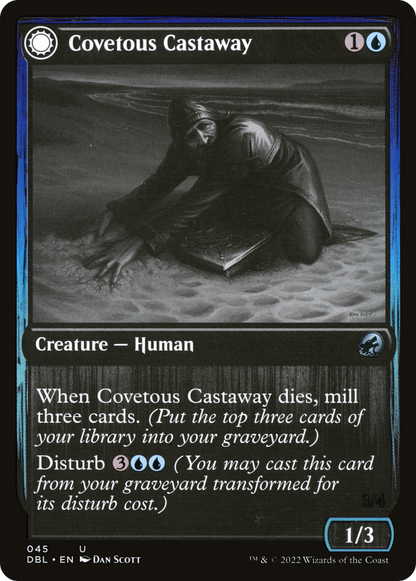 Covetous Castaway // Ghostly Castigator (045) Foil - Innistrad: Double Feature