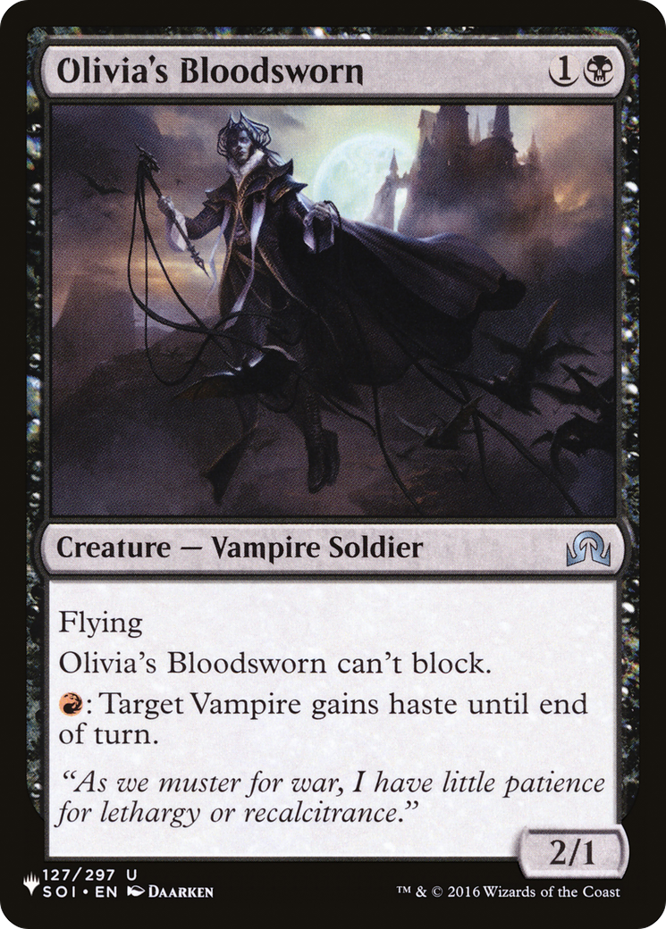 Olivia's Bloodsworn (SOI-127) - The List