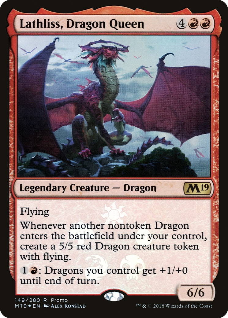 Lathliss, Dragon Queen (149★) Foil - Core Set 2019 Promos