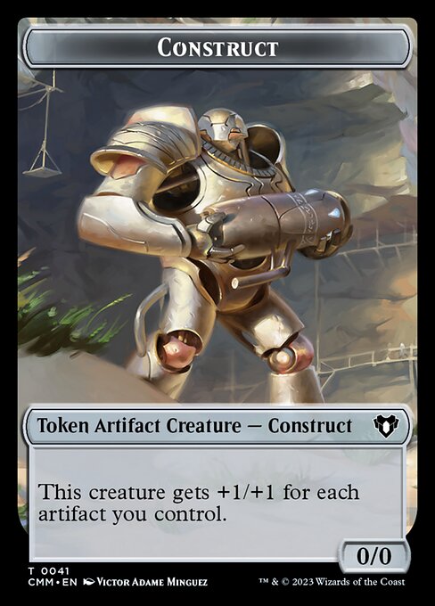 Spirit (0039) // Construct (0041) Double-Sided Token [Commander Masters Tokens] | Silver Goblin