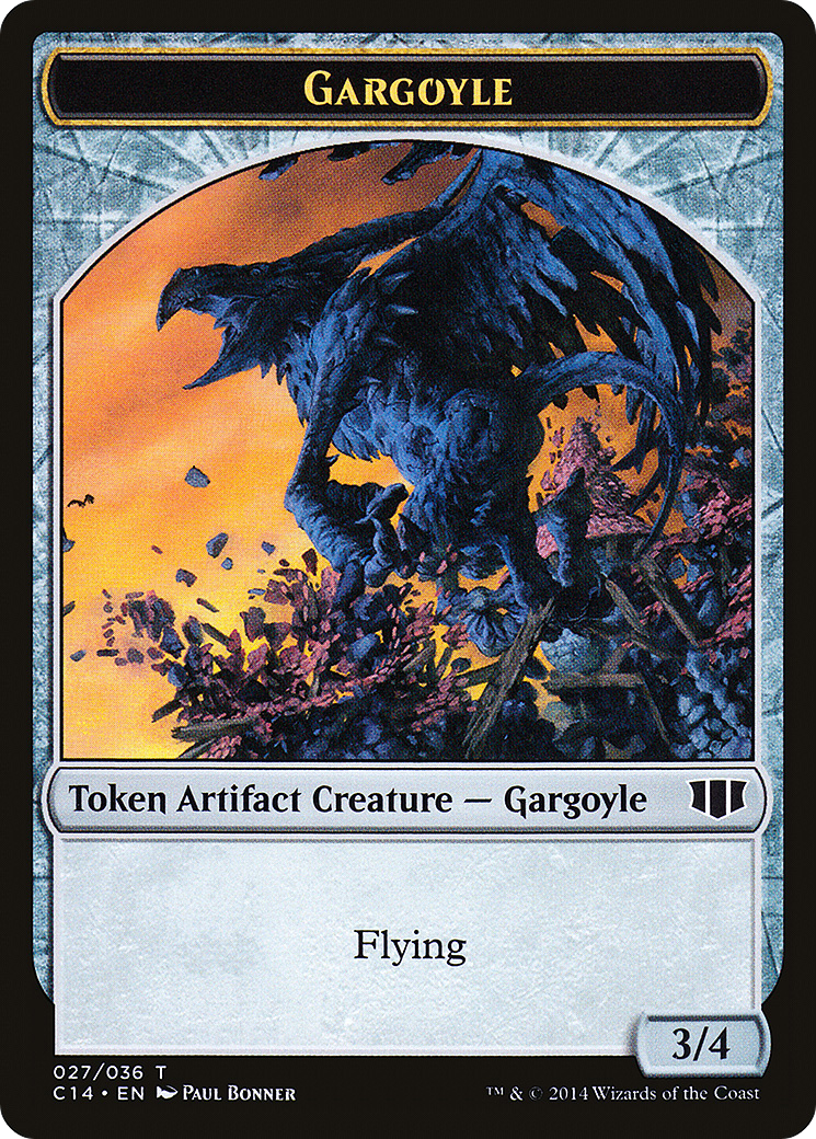 Gargoyle // Elf Warrior Double-Sided Token [Commander 2014 Tokens] | Silver Goblin