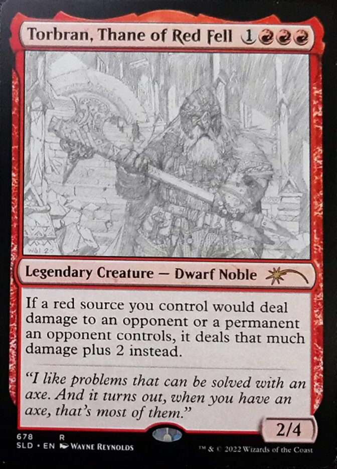 Torbran, Thane of Red Fell (Sketch) [Secret Lair Drop Promos] | Silver Goblin