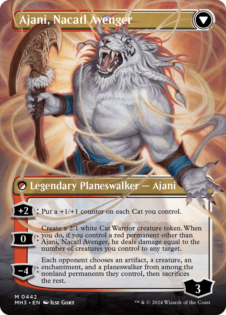 Ajani, Nacatl Pariah // Ajani, Nacatl Avenger (Borderless) [Modern Horizons 3] | Silver Goblin