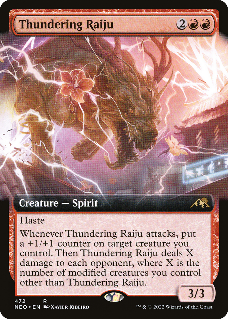 Thundering Raiju (Extended Art) [Kamigawa: Neon Dynasty]