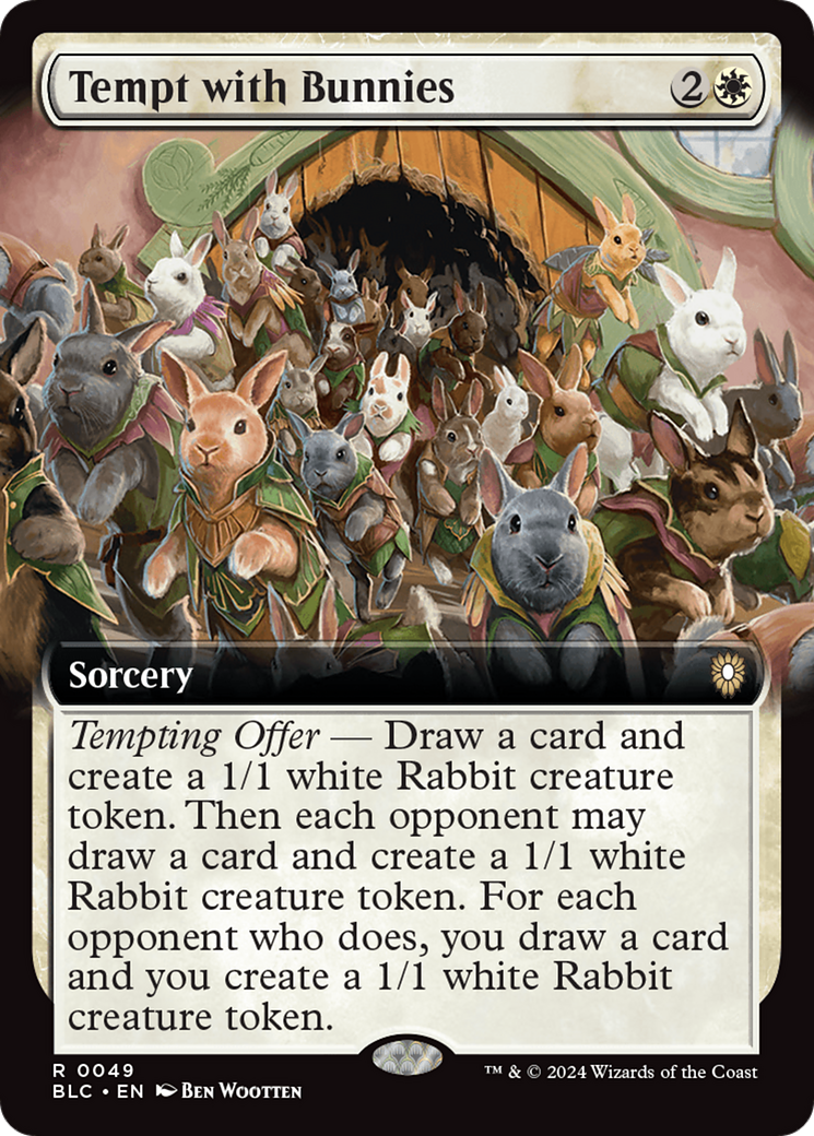 Tempt with Bunnies (Extended Art) [Bloomburrow Commander] Foil