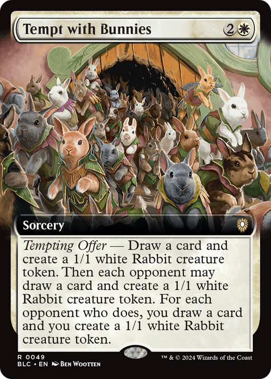 Tempt with Bunnies (Extended Art) [Bloomburrow Commander] Foil