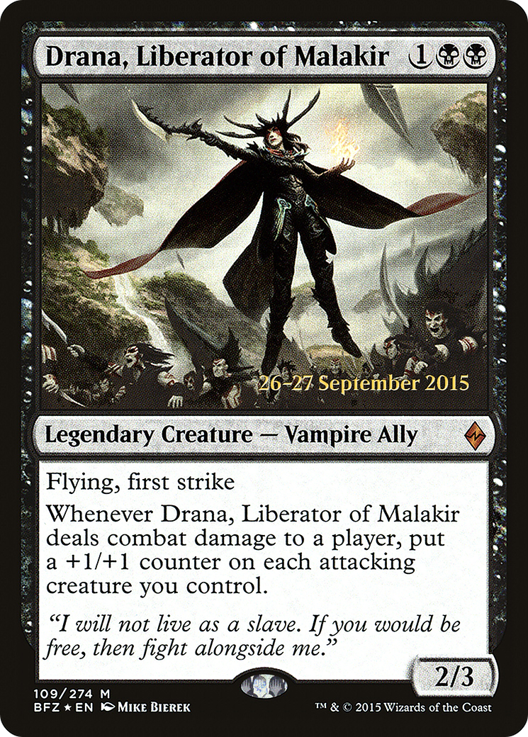 Drana, Liberator of Malakir (109) Foil - Battle for Zendikar Promos