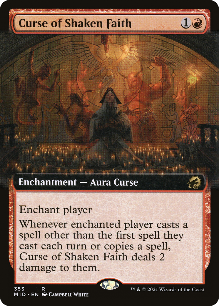 Curse of Shaken Faith (Extended Art) (353) Foil - Innistrad: Midnight Hunt
