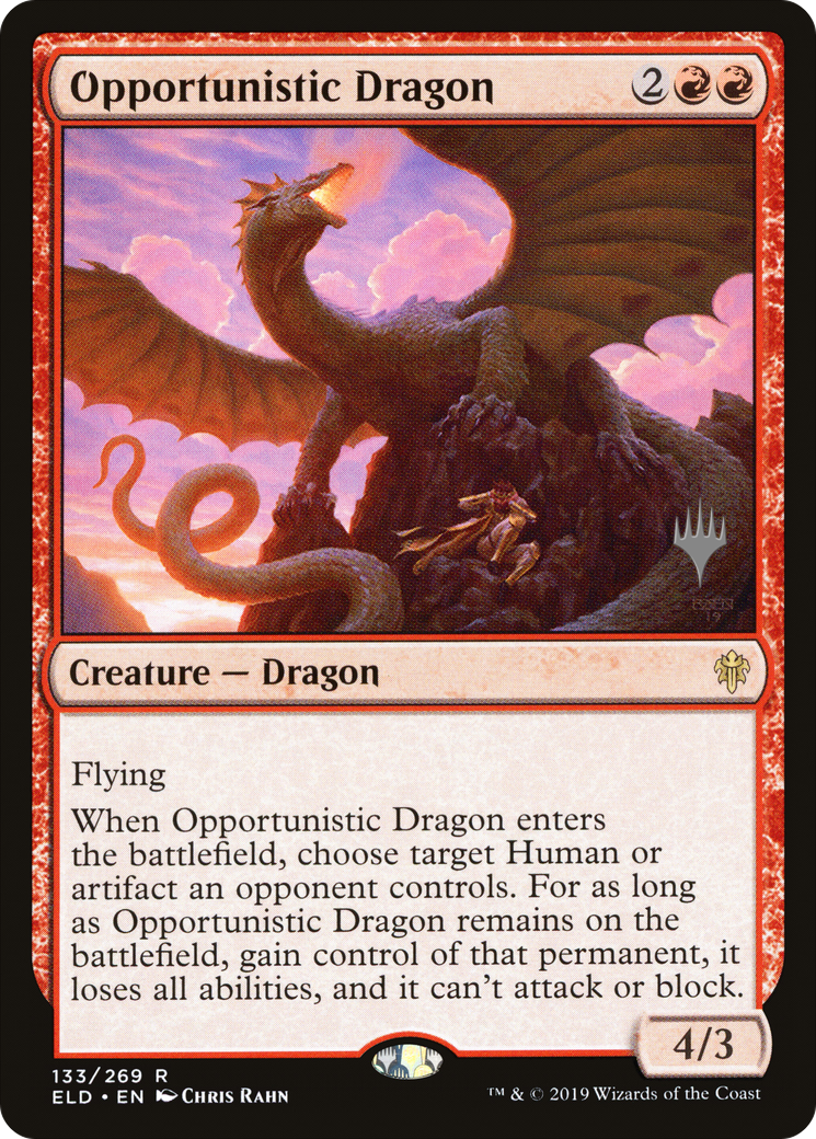 Opportunistic Dragon (133) - Throne of Eldraine Promos