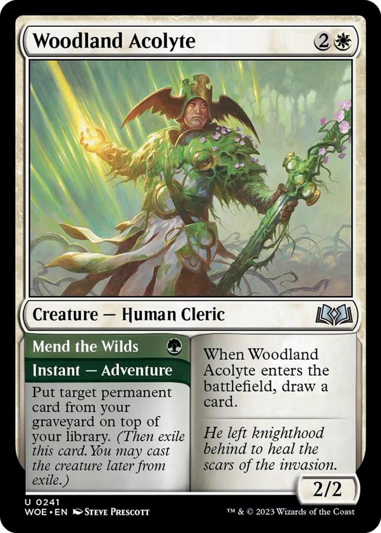 Woodland Acolyte // Mend the Wilds [Wilds of Eldraine] | Silver Goblin