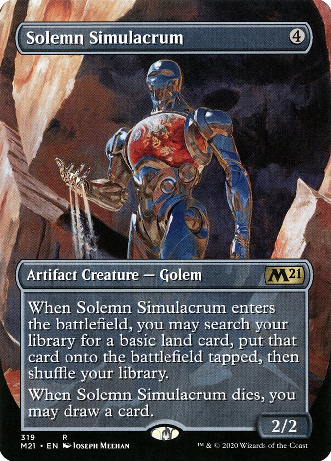 Solemn Simulacrum (Borderless Alternate Art) [Core Set 2021] | Silver Goblin