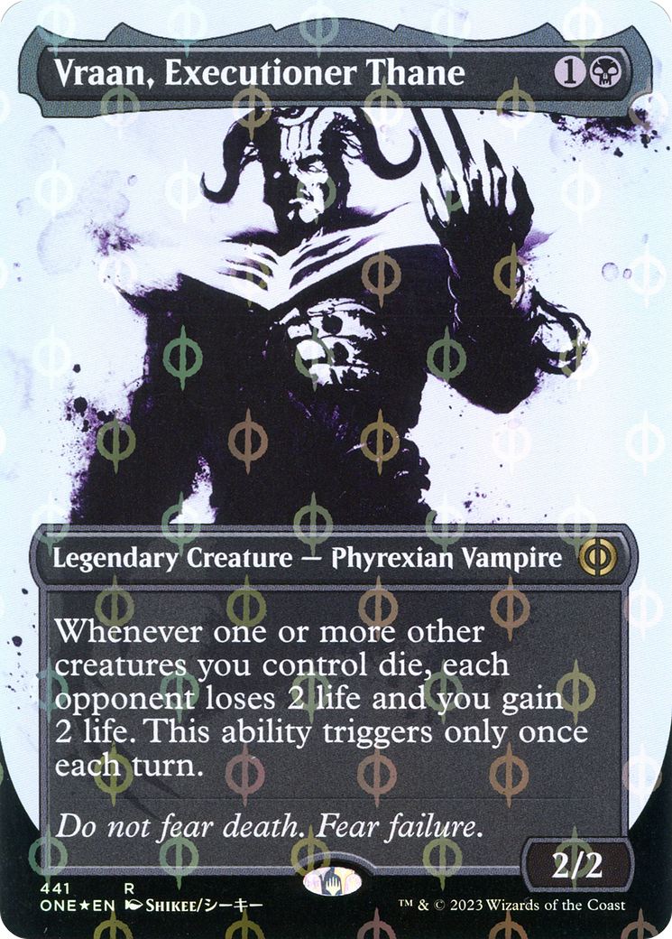 Vraan, Executioner Thane (Showcase) (Step-and-Compleat Foil) (Showcase) (441) Foil - Phyrexia: All Will Be One