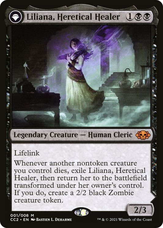 Liliana, Heretical Healer // Liliana, Defiant Necromancer (001) - Commander Collection: Black