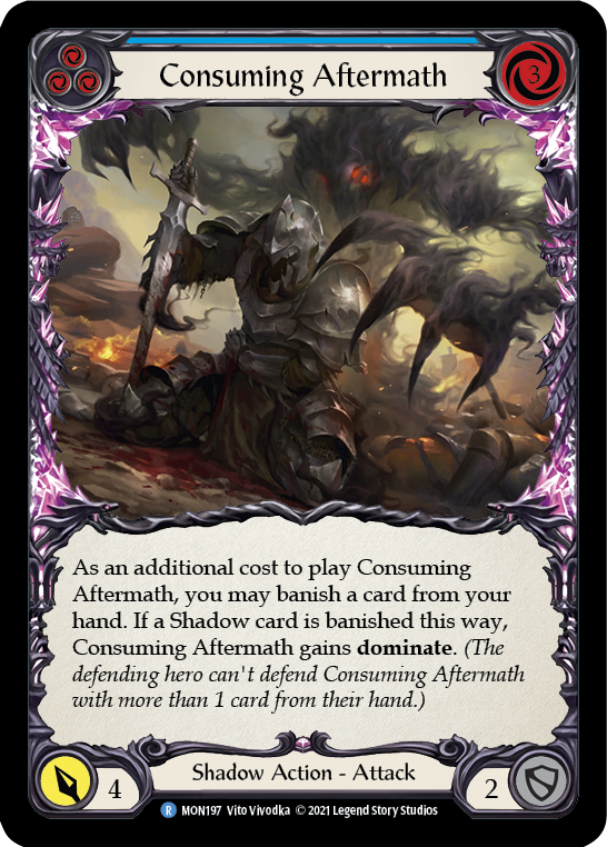 Consuming Aftermath (Blue) [MON197-RF] (Monarch)  1st Edition Rainbow Foil | Silver Goblin