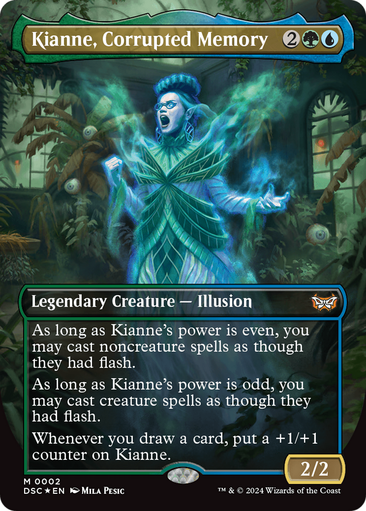 Kianne, Corrupted Memory (Borderless) [Duskmourn: House of Horror Commander] Foil